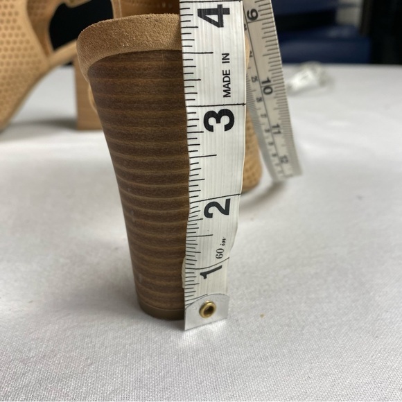 Madden Girl Womens Beckie-C Stacked Heel Peep Toe Dress Sandal Boot Camel Size 8 - Picture 9 of 15